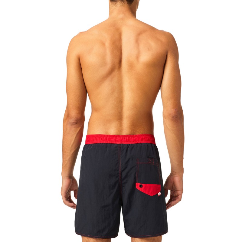 Diesel Swim Shorts With Outline Logo-Black