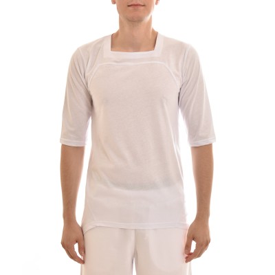 Twin Black Square Neckline T-Shirt-White