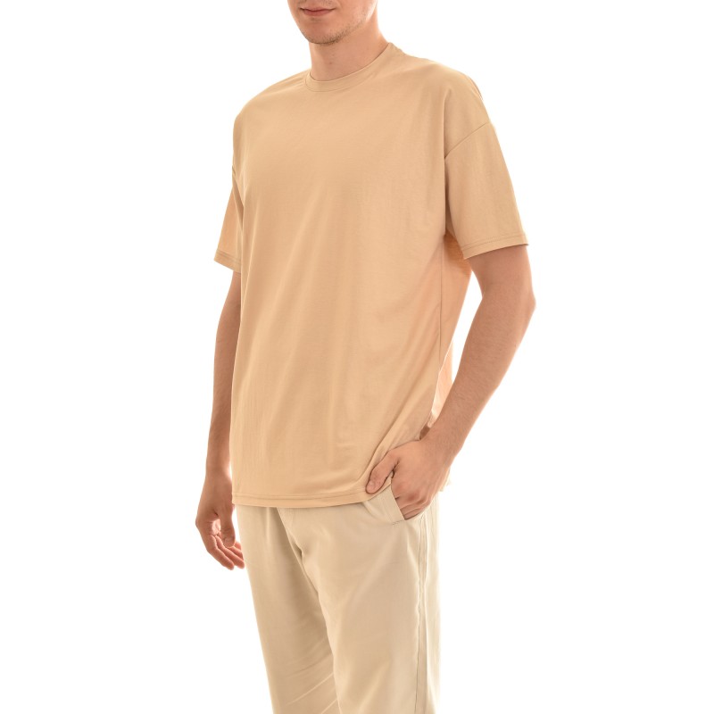 Twin Black Micropattern T-Shirt In Relaxed Fit-Beige Twin Black Micropattern T-Shirt In Relaxed Fit-Beige