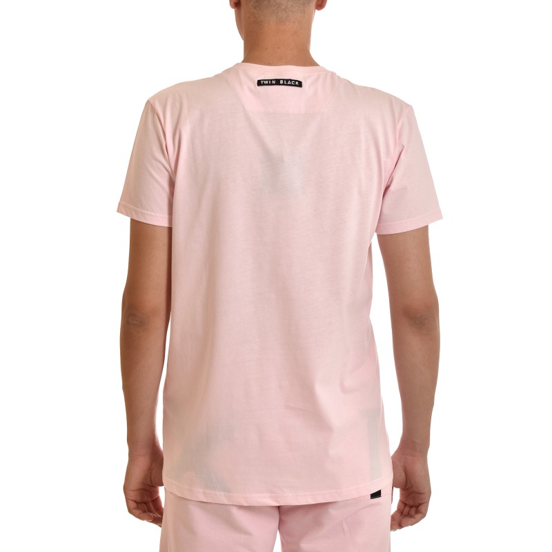 Twin Black T-Shirt Monogramma-Pink