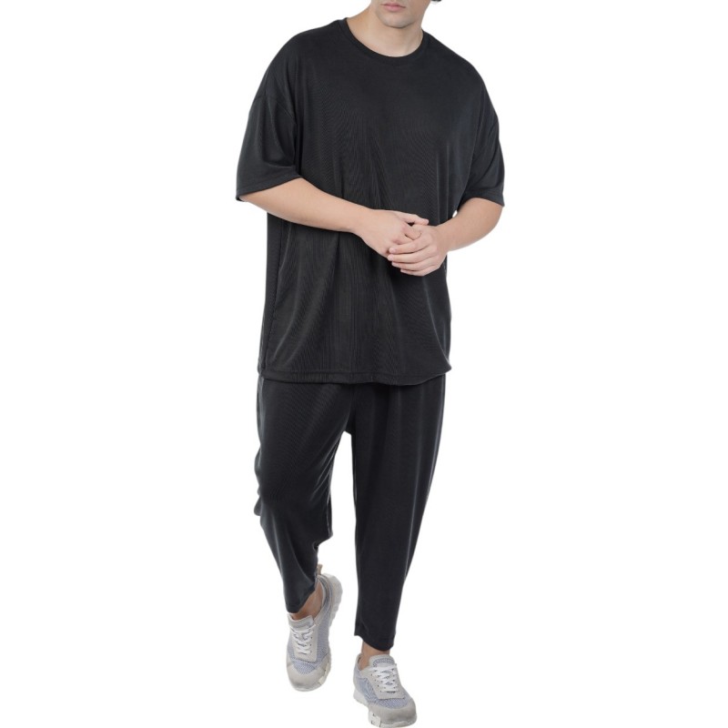 Twin Black T-Shirt Oversized Rib-Black Twin Black T-Shirt Oversized Rib-Black