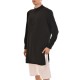 Twin Black Mao Semi Button-Up Long Shirt-Black Twin Black Mao Semi Button-Up Long Shirt-Black