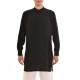 Twin Black Mao Semi Button-Up Long Shirt-Black Twin Black Mao Semi Button-Up Long Shirt-Black