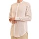 Twin Black Mao Collar Shirt With Hidden Buttonline-White Twin Black Mao Collar Shirt With Hidden Buttonline-White