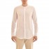 Twin Black Mao Collar Shirt With Hidden Buttonline-White