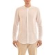 Twin Black Mao Collar Shirt With Hidden Buttonline-White Twin Black Mao Collar Shirt With Hidden Buttonline-White