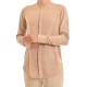 Twin Black Mao Collar Shirt With Hidden Buttonline-Beige Twin Black Mao Collar Shirt With Hidden Buttonline-Beige