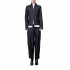Lotus Eaters Blazer Pleated Pattern Zip Up-Black