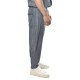 Twin Black Trousers Relaxed Fit Linen Denim-Blue