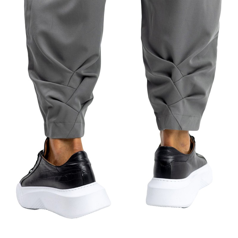 Twin Black Trousers Loose-Grey