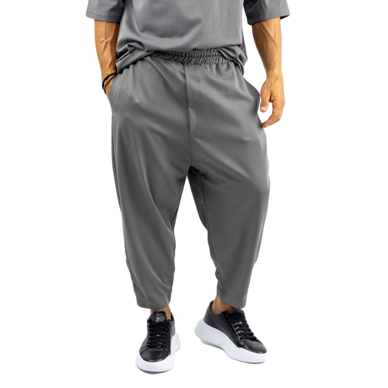 Twin Black Trousers Loose-Grey