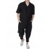 Twin Black Trousers Straight Leg Finish-Black