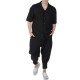 Twin Black Trousers Straight Leg Finish-Black