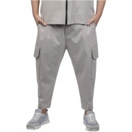 Twin Black Trousers Elastic Waist With Pockets-Stone