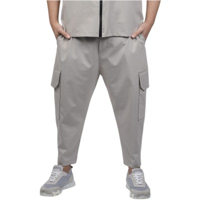Twin Black Trousers Elastic Waist With Pockets-Stone