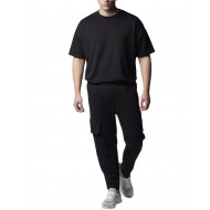 Twin Black Trousers Elastic Waist With Pockets-Black