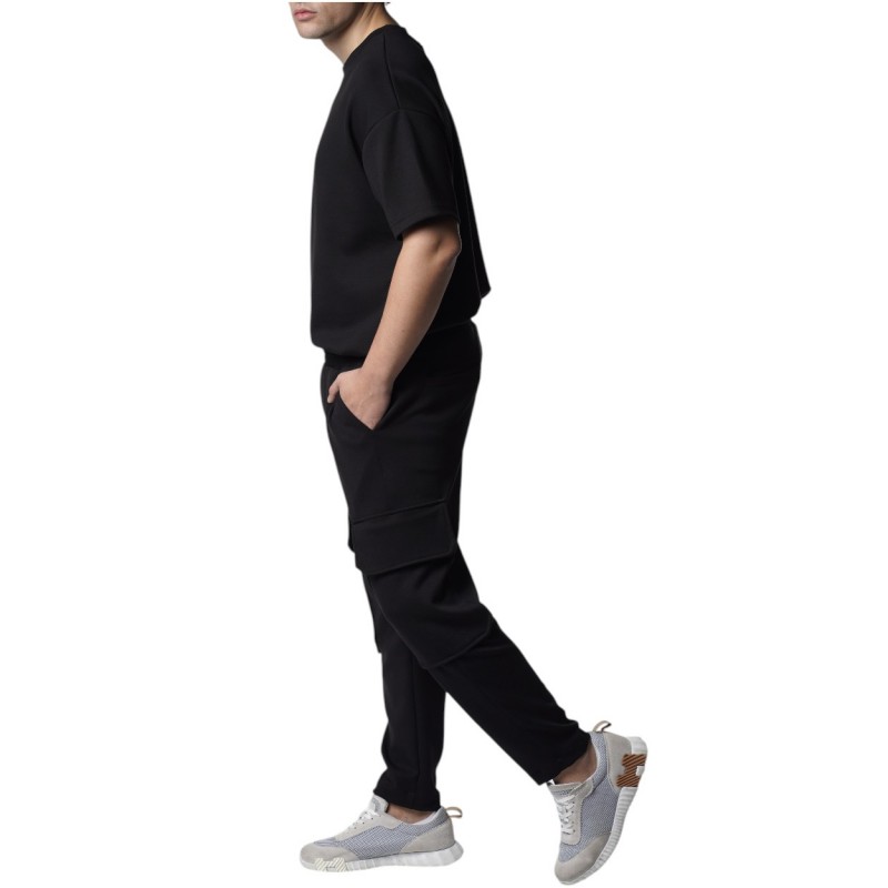 Twin Black Trousers Elastic Waist With Pockets-Black Twin Black Trousers Elastic Waist With Pockets-Black