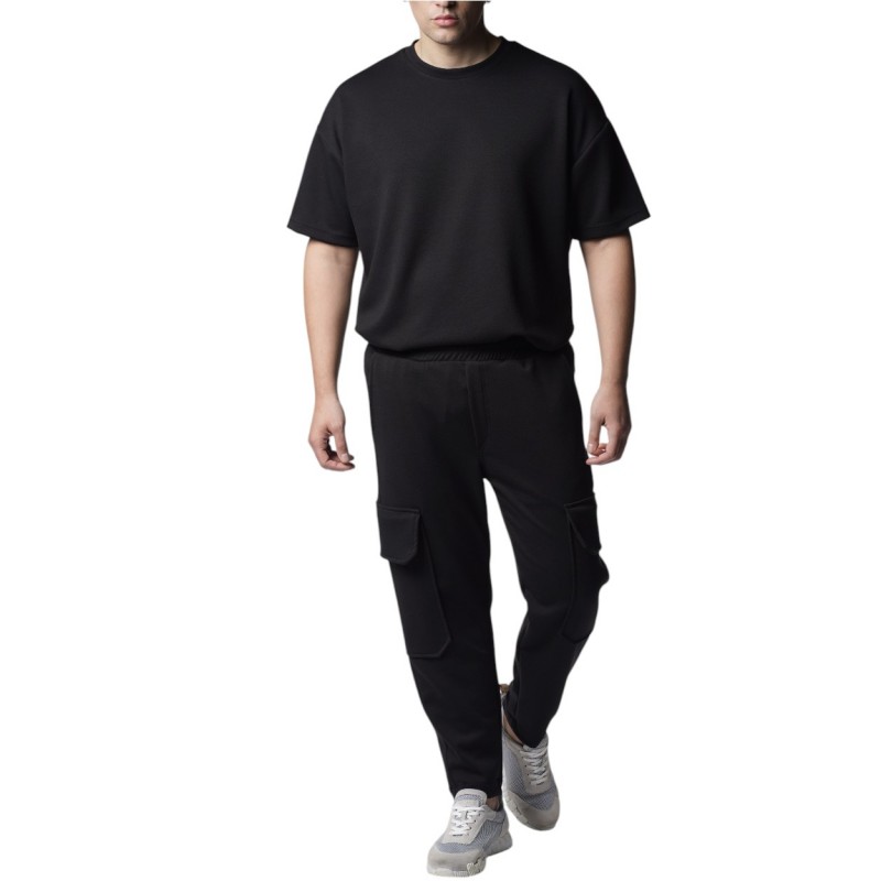 Twin Black Trousers Elastic Waist With Pockets-Black Twin Black Trousers Elastic Waist With Pockets-Black