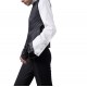 Lotus Eaters Gilet With Rib Texture Contrast-Black