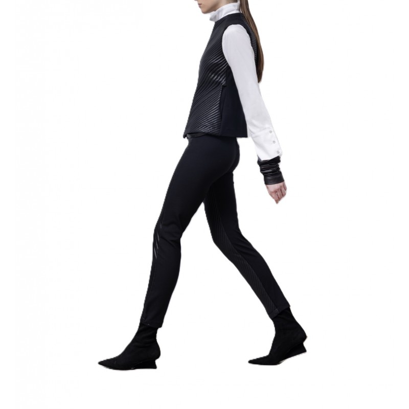 Lotus Eaters Leggings With Rib Textured Contrast-Black Lotus Eaters Leggings With Rib Textured Contrast-Black
