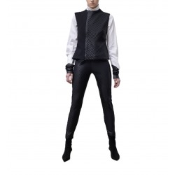 Lotus Eaters Leggings With Rib Textured Contrast-Black