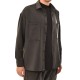 Twin Black Overshirt With Flap Pockets-Anthracite Twin Black Overshirt With Flap Pockets-Anthracite