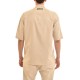 Twin Black V-Neck Micropattern Overshirt-Stone Twin Black V-Neck Micropattern Overshirt-Stone