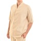 Twin Black V-Neck Micropattern Overshirt-Stone Twin Black V-Neck Micropattern Overshirt-Stone