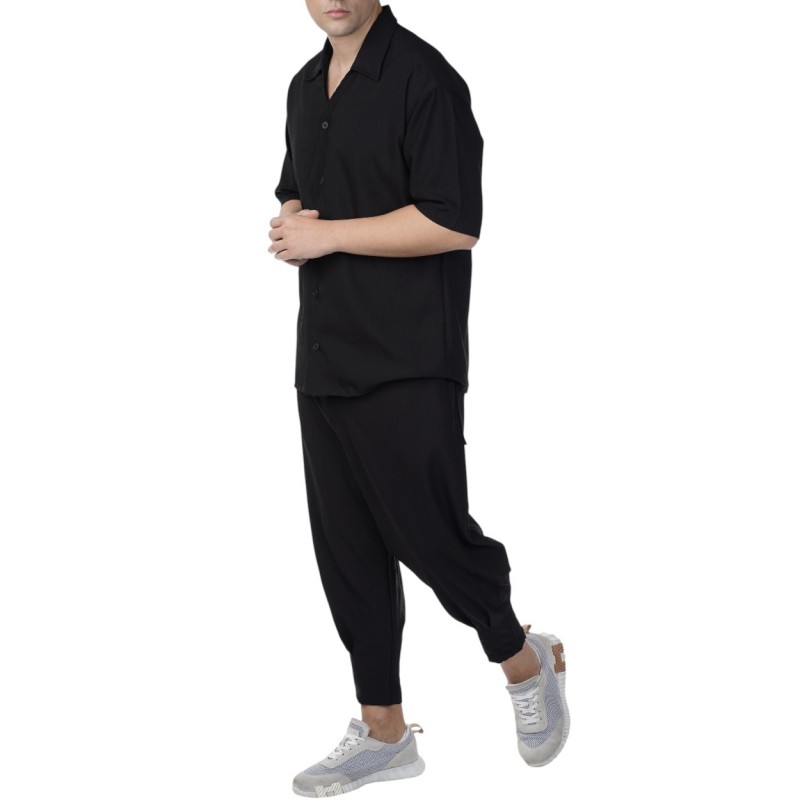 Twin Black Shirt Open Collar-Black Twin Black Shirt Open Collar-Black