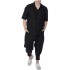Twin Black Shirt Open Collar-Black