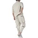 Twin Black Shirt Oversized Mandarin Collar-Beige Twin Black Shirt Oversized Mandarin Collar-Beige