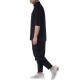Twin Black Shirt Oversized Mandarin Collar-Black