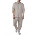 Twin Black Shirt Mao Collar-Beige
