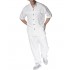 Twin Black Shirt Oversized Mao Collar-White