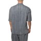 Twin Black Shirt Mao Linen Denim-Blue