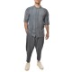 Twin Black Shirt Mao Linen Denim-Blue