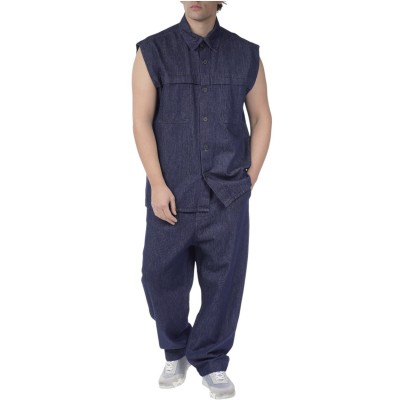 Twin Black Shirt Sleeveless Denim-Blue