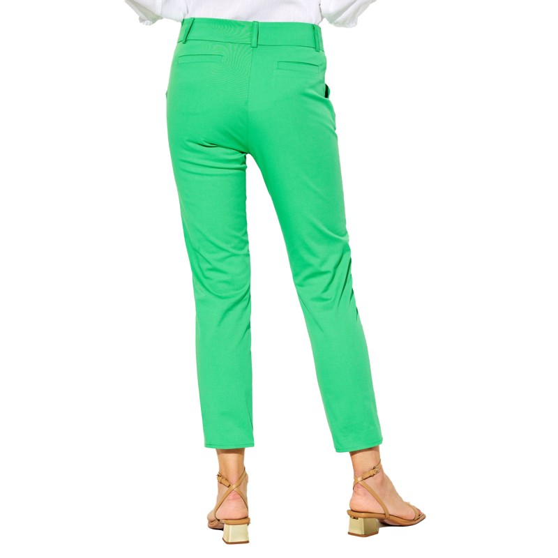Forel Capri Elastic Trousers With Small Tears-Green