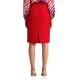 Forel Pencil Tweed Skirt With Slit-Fireman's Red
