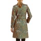 Forel Double Breasted Patterned Coat-Orange/Blue Forel Double Breasted Patterned Coat-Orange/Blue