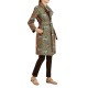 Forel Double Breasted Patterned Coat-Orange/Blue Forel Double Breasted Patterned Coat-Orange/Blue