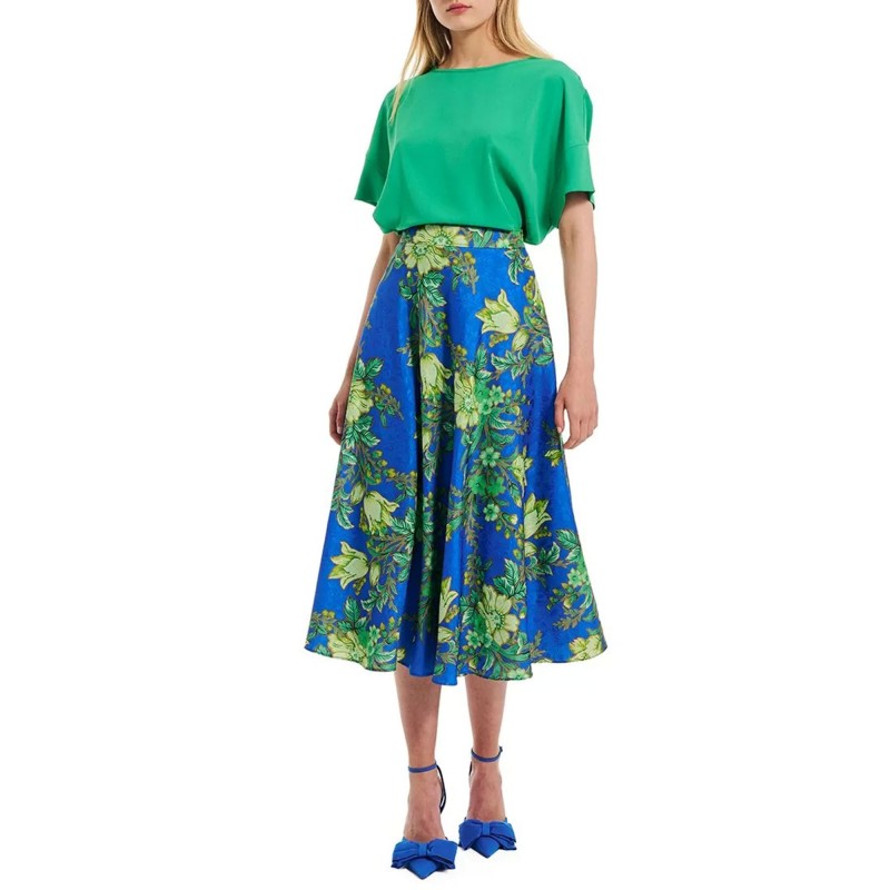 Forel Relaxed Fit Satin Blouse-Green Forel Relaxed Fit Satin Blouse-Green