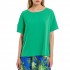 Forel Relaxed Fit Satin Blouse-Green