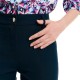 Forel Cigarette Crepe Trousers-Dark Blue