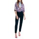 Forel Cigarette Crepe Trousers-Dark Blue