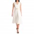 Forel V-Neck Dress With Waist Golden Detail-Off White