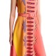Forel Color Contrast Patterned Dress With Belt-Peachy Forel Color Contrast Patterned Dress With Belt-Peachy