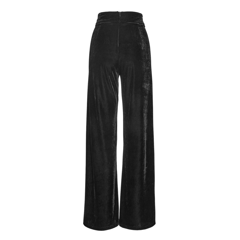 Forel Wide Leg Trousers Velvet-Black