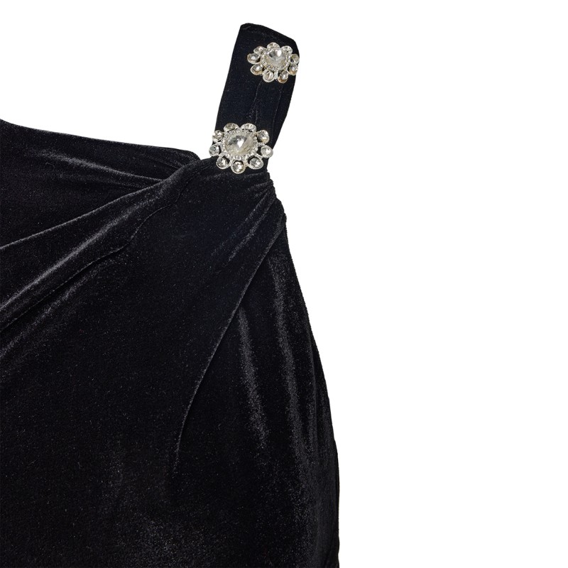 Forel Midi Dress Velvet-Black Forel Midi Dress Velvet-Black