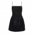 Forel Mini Dress Velvet Straps With Stones-Black
